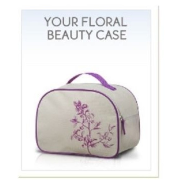 YVES ROCHER FLORAL COSMETIC BAG - GREY  (BRAND NEW) - Picture 1 of 1